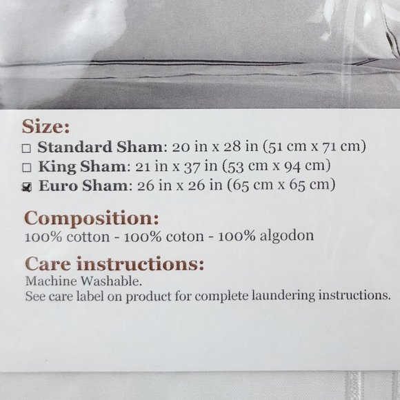 NEW Frette At Home Euro Pillow Sham in White - Picture 3 of 4